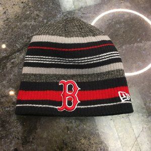 Men's New Era Navy Boston Red Sox Striped Beanie - OSFA